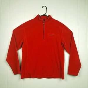 L.L. Bean Mens Red Polar Fleece Pullover